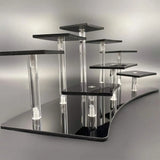 Acrylic Risers Stand Trapezoidal Shelf for Action Figure Perfumes