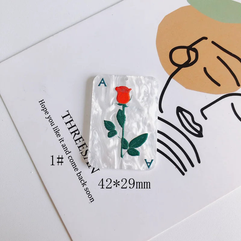 Acrylic Rose Sunflower Geometric Triangle Flamingo Small Pendant Earring