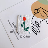 Acrylic Rose Sunflower Geometric Triangle Flamingo Small Pendant Earring