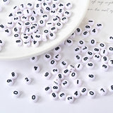 Acrylic Round Beads Single Numbers Flat Letter Spacer Accessories