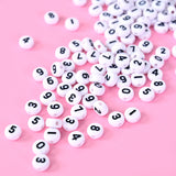 Acrylic Round Beads Single Numbers Flat Letter Spacer Accessories