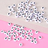 Acrylic Round Beads Single Numbers Flat Letter Spacer Accessories