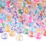 Acrylic Spacer Beads Bracelet Round Flat Beads Colored Digital Acrylic Beads