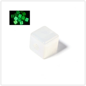Acrylic Square Luminous Beads 14mm 10pcs Glow In The Dark DIY Bracelet Necklace