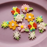 Acrylic Summer Flowers Stitching Earring Patch DIY Hairpin Material