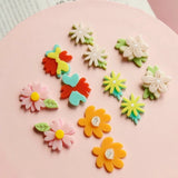 Acrylic Summer Flowers Stitching Earring Patch DIY Hairpin Material