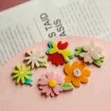 Acrylic Summer Flowers Stitching Earring Patch DIY Hairpin Material