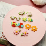 Acrylic Summer Flowers Stitching Earring Patch DIY Hairpin Material