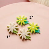 Acrylic Summer Flowers Stitching Earring Patch DIY Hairpin Material