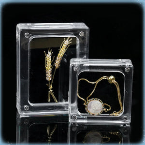 Acrylic Jewelry Box Organizer Transparent Cover Magnet Storage Box