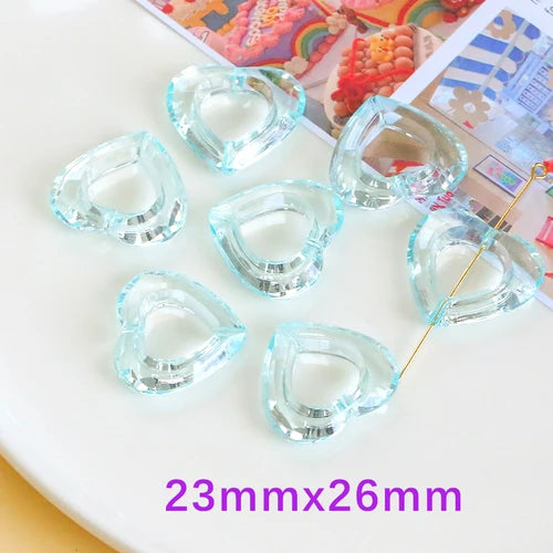 Acrylic Transparent Heart Beads DIY Material