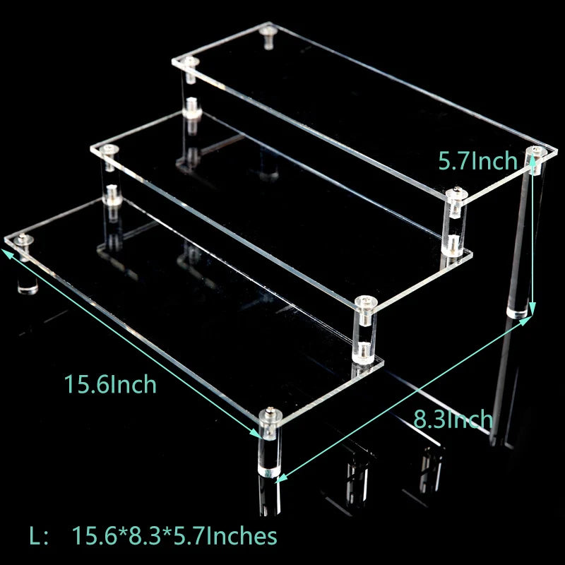 Acrylic 3-layer Jewelry Wallet Cosmetics Organizer Display Stand
