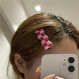 Acrylic lattice hair clip red