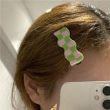 Acrylic lattice hair clip red