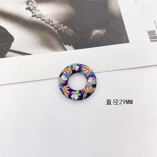 Acrylic Resin Ring Pendant Earrings DIY Accessories