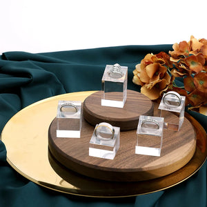 Acrylic Rings Display Stand Holder Jewelry Organizer Set Case