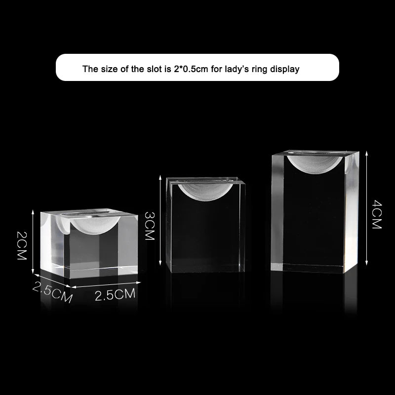 Acrylic Rings Display Stand Holder Jewelry Organizer Set Case