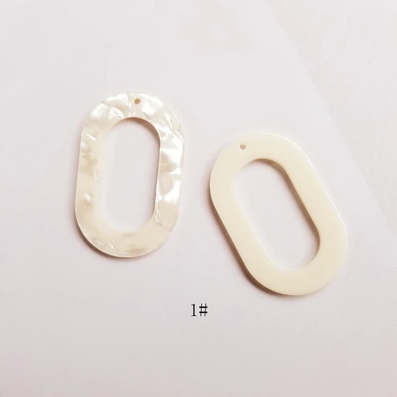 Acrylic Single Hole Elliptical Decoration Earrings Link