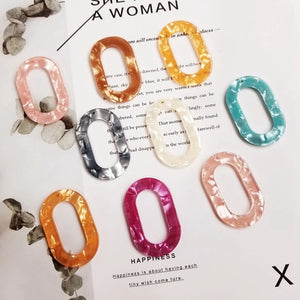 Acrylic Single Hole Elliptical Decoration Earrings Link