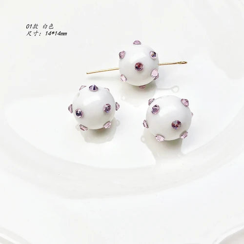 Acrylic Zircon Round Beaded Earrings Material