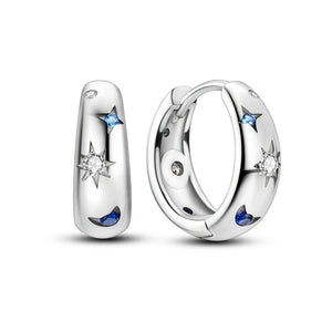 925 Sterling Silver Sun Moon Star Earrings for Women