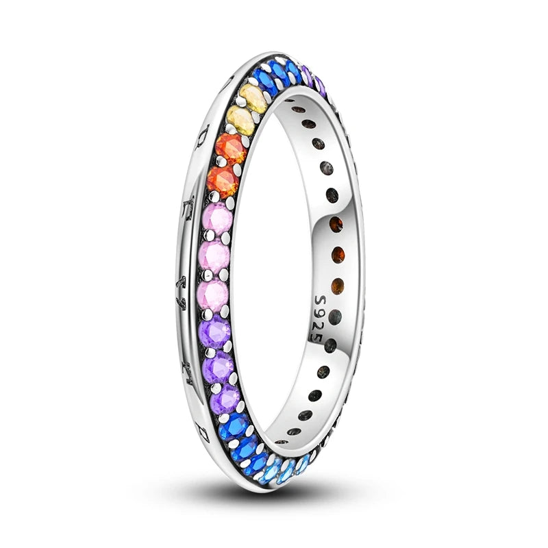 925 Sterling Silver Gemstone Round Ring Women's Wedding Party Jewelry