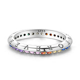 925 Sterling Silver Gemstone Round Ring Women's Wedding Party Jewelry