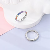 925 Sterling Silver Gemstone Round Ring Women's Wedding Party Jewelry