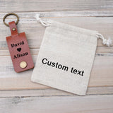 Personalized Fingerprint Keychain Engraved Leather Keychain