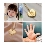 Personalized Newborn Footprint Necklace - Stainless Steel