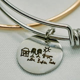 Custom Handwriting Engraved Bangle Stainless Steel Round Bracelet