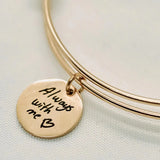 Custom Handwriting Engraved Bangle Stainless Steel Round Bracelet