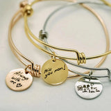 Custom Handwriting Engraved Bangle Stainless Steel Round Bracelet