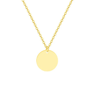 Engraved Stainless Steel Round Pendant Necklace with Handwriting Customization