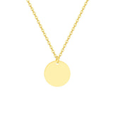 Engraved Stainless Steel Round Pendant Necklace with Handwriting Customization