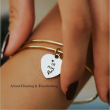 Handwriting Engraved Bracelet Stainless Steel Heart Memorial Gift