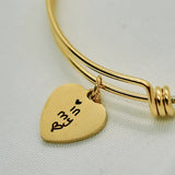 Handwriting Engraved Bracelet Stainless Steel Heart Memorial Gift