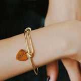 Handwriting Engraved Bracelet Stainless Steel Heart Memorial Gift