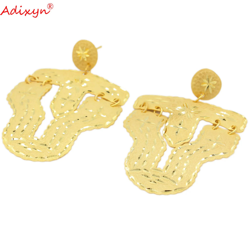 24k Ethiopian African Bridal Wedding Vintage Earrings N01067