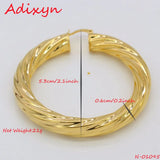 African Big Hoop Earrings for Women & Brass Twisted Earring N01095