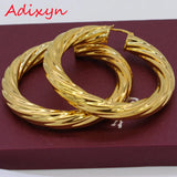 African Big Hoop Earrings for Women & Brass Twisted Earring N01095