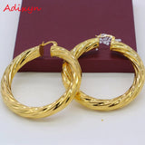 African Big Hoop Earrings for Women & Brass Twisted Earring N01095