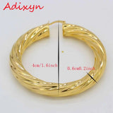 African Big Hoop Earrings for Women & Brass Twisted Earring N01095