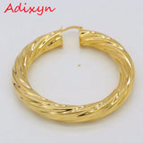 African Big Hoop Earrings for Women & Brass Twisted Earring N01095