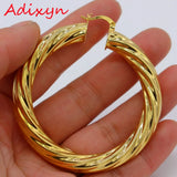African Big Hoop Earrings for Women & Brass Twisted Earring N01095