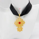 African Cross Pendant DIY Rope Chain for Women