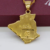 Algeria Map Necklace Pendant Jewelry N11301