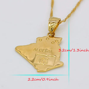 Algeria Map Necklace Pendant Jewelry N11301