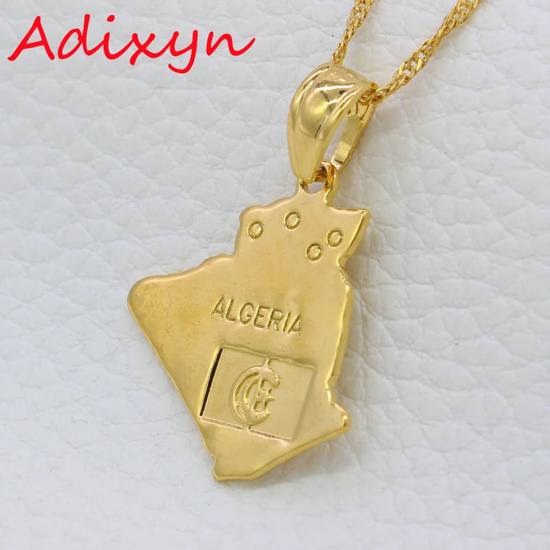 Algeria Map Necklace Pendant Jewelry N11301