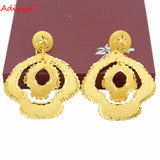Dubai 24K Hoop Earrings Ethnic Style N08289